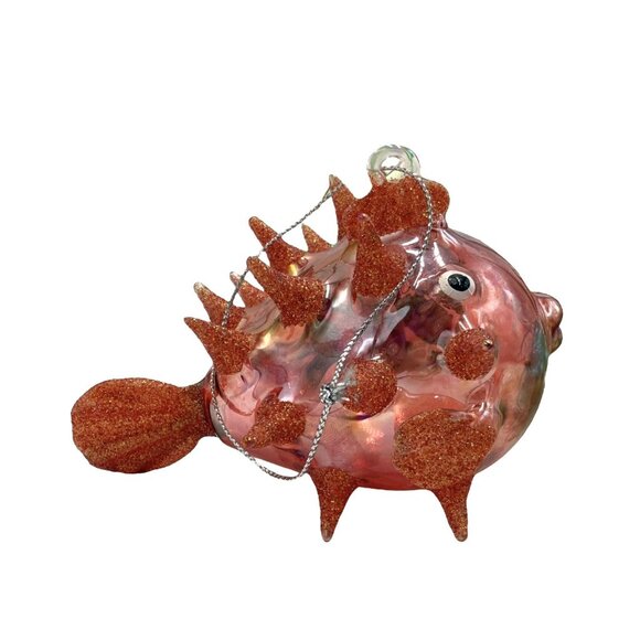 4 Glass Crab Koi Fish Pufferfish Ocean Seaside Coastal Tropical Ornament Lot - Picture 3 of 10